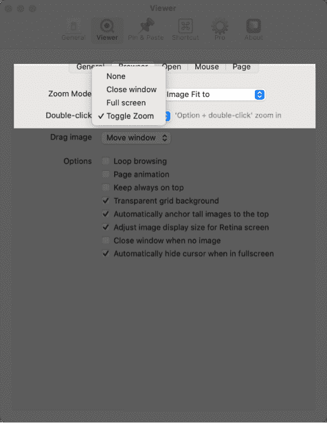 mouse double-click settings